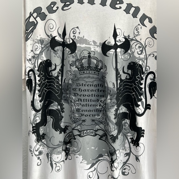 VINTAGE MARTIAL BLAISE AOP GRAPHIC SHIRT SIZE XL AFFLICTION - Picture 3 of 5